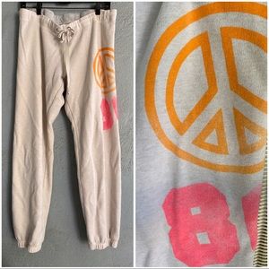 Vintage Y2K Victoria’s Secret PINK UNIVERSITY NEON Drawstring Graphic Sweats M